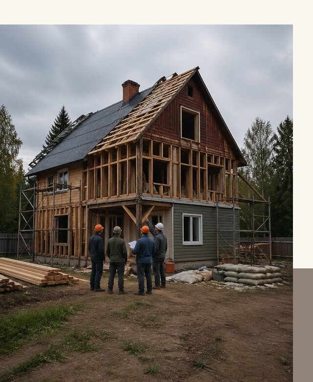 Реконструкция дачного дома в Колпине под ключ с проектом