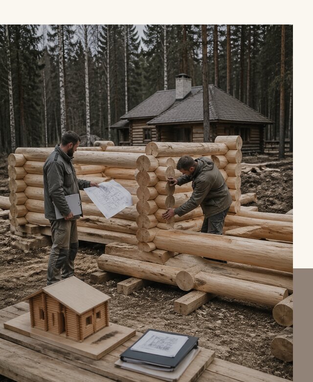 Проектирование и строительство домов из бревна в Колпине